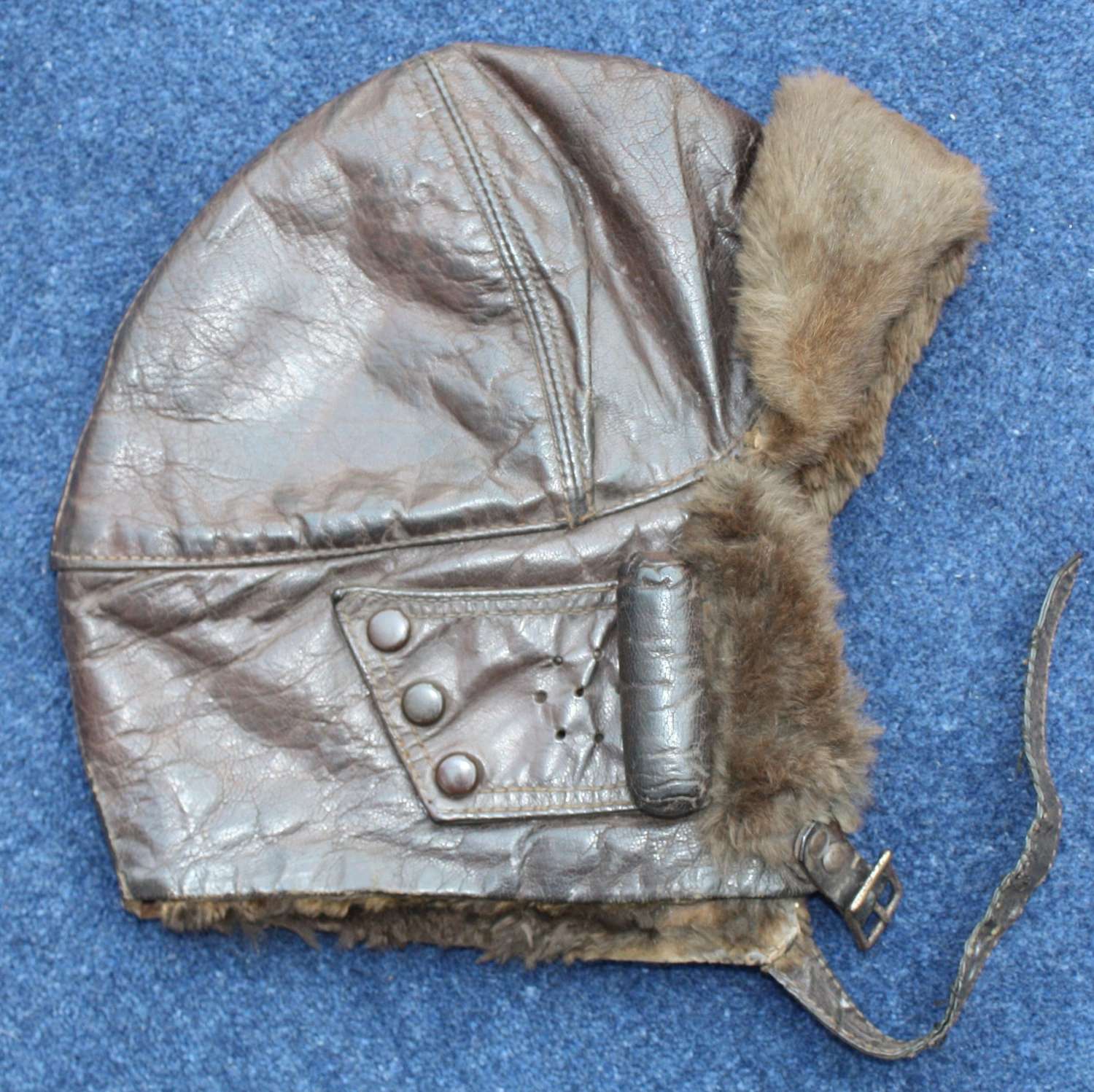 WW1 British RNAS or RFC Mark 1 Leather Flying Helmet.
