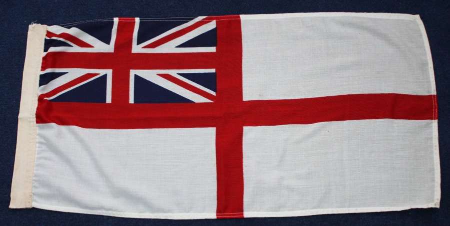 WW2 era Royal Navy White Ensign Flag Measures 36" x 18".