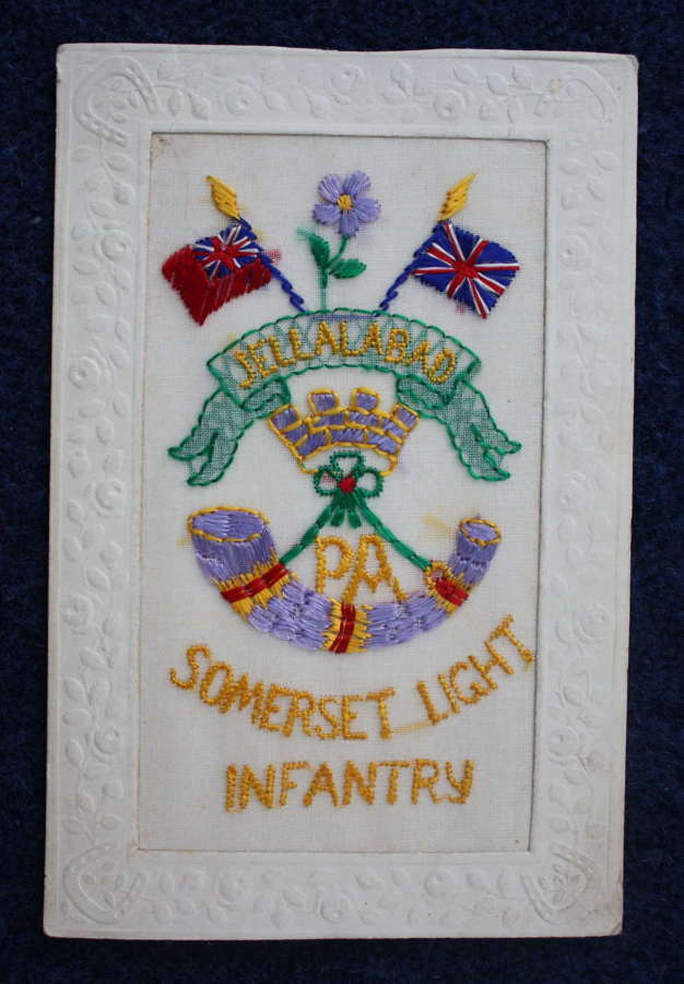 WW1 Silk Postcard: Somerset Light Infantry
