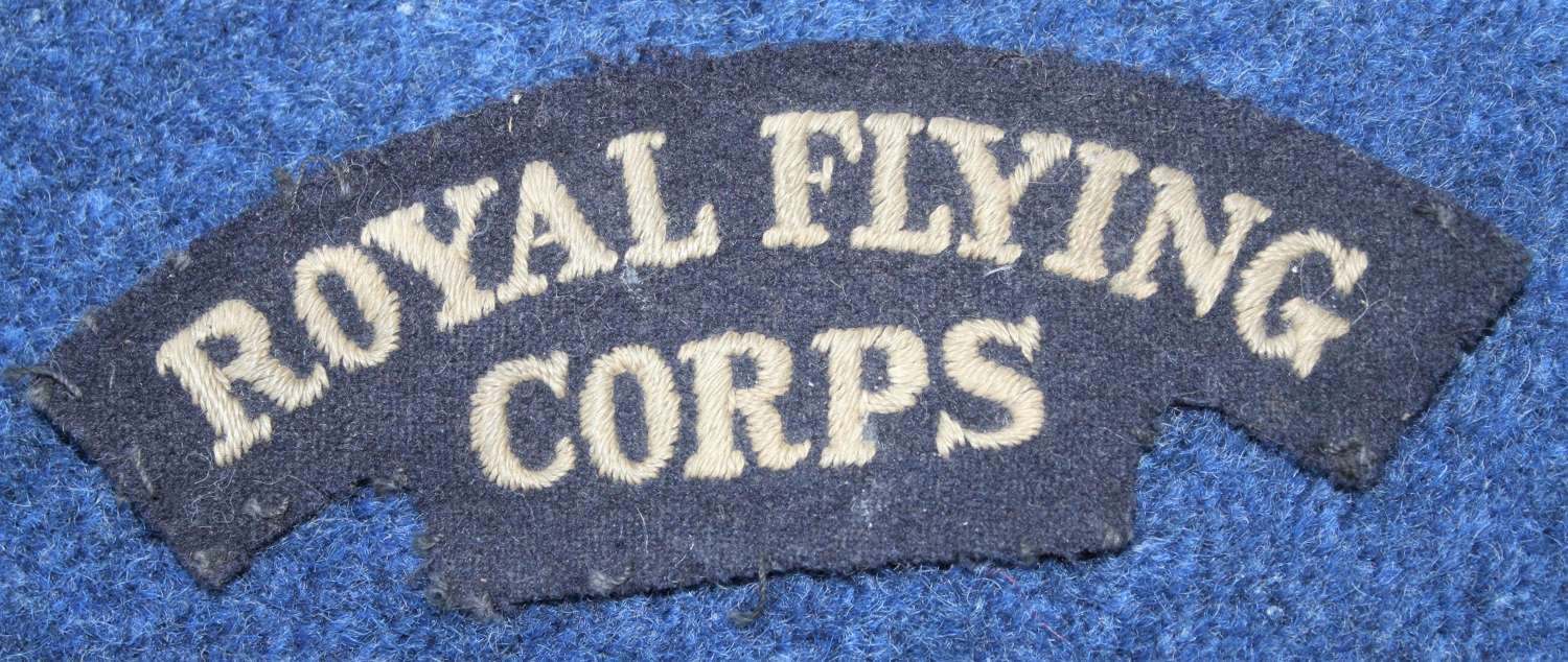 WW1 Royal Flying Corps RFC Cloth Shoulder Title.