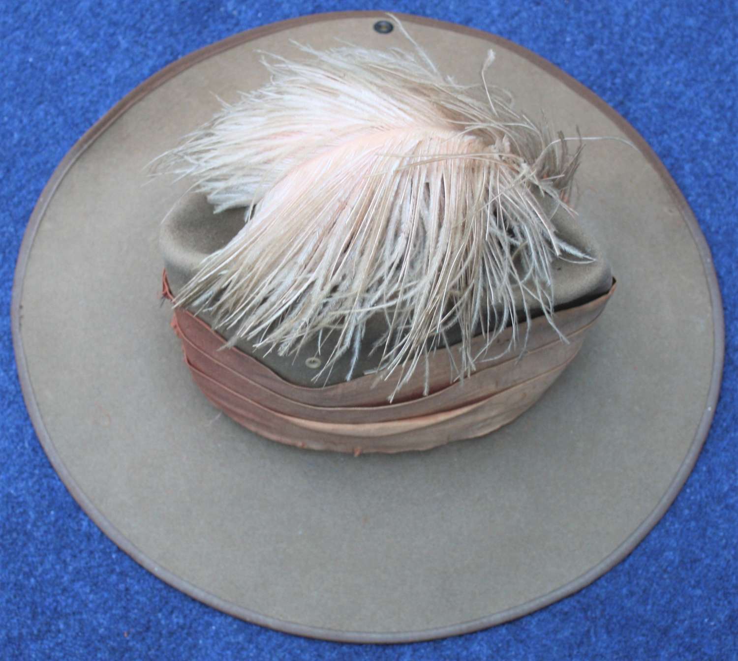 Boer War British Army Slouch Hat & Ostrich Feather.
