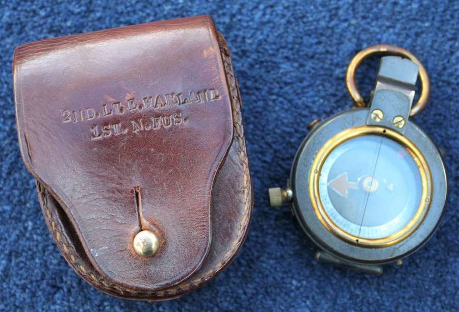 Named British WW1 Officers Compass. 1st Northumberland Fusiliers