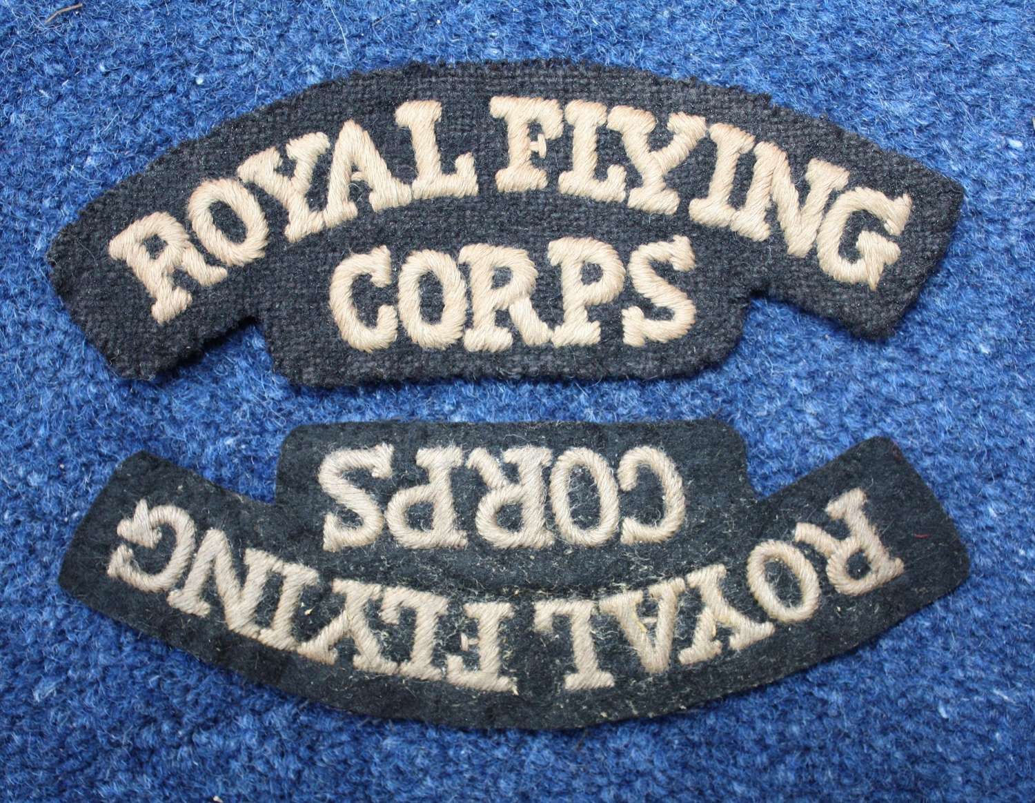 WW1 RFC Royal Flying Corps pair of Airman's Shoulder Titles