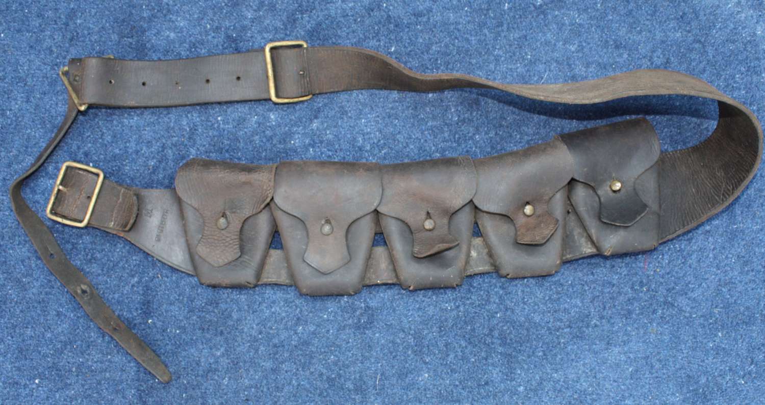 1915 Date (Hepburn,Gale & Ross) British Army Leather 5 Pouch Bandolier
