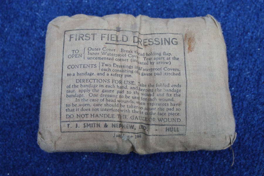 1944 Dated British Army First Field Dressing Bandage.