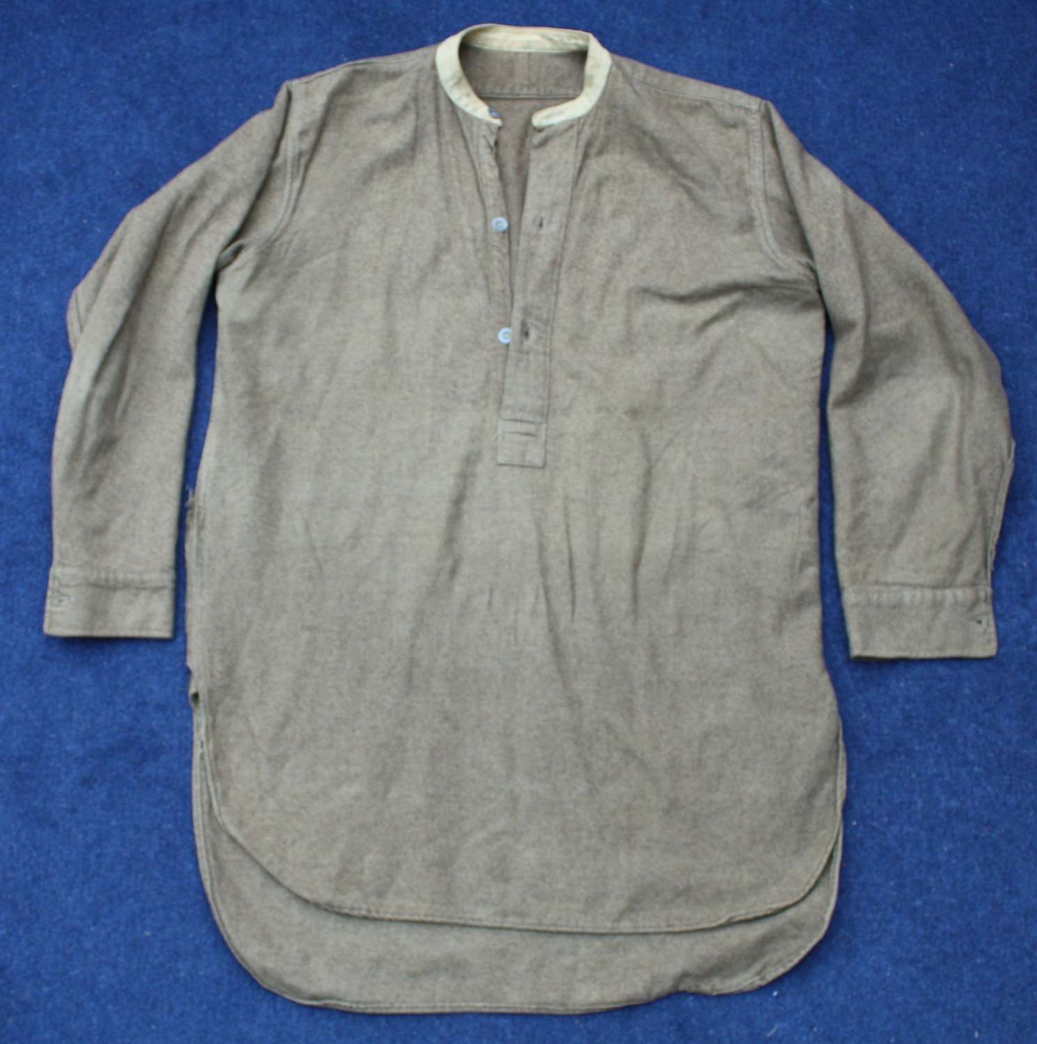 WW2 Other Ranks British Army Half Button Front Collarless Shirt