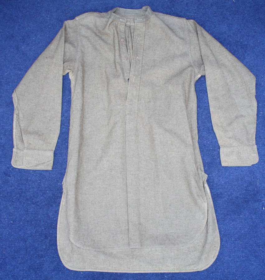 WW2 Other Ranks British Army Wool Half Button Front Collarless Shirt