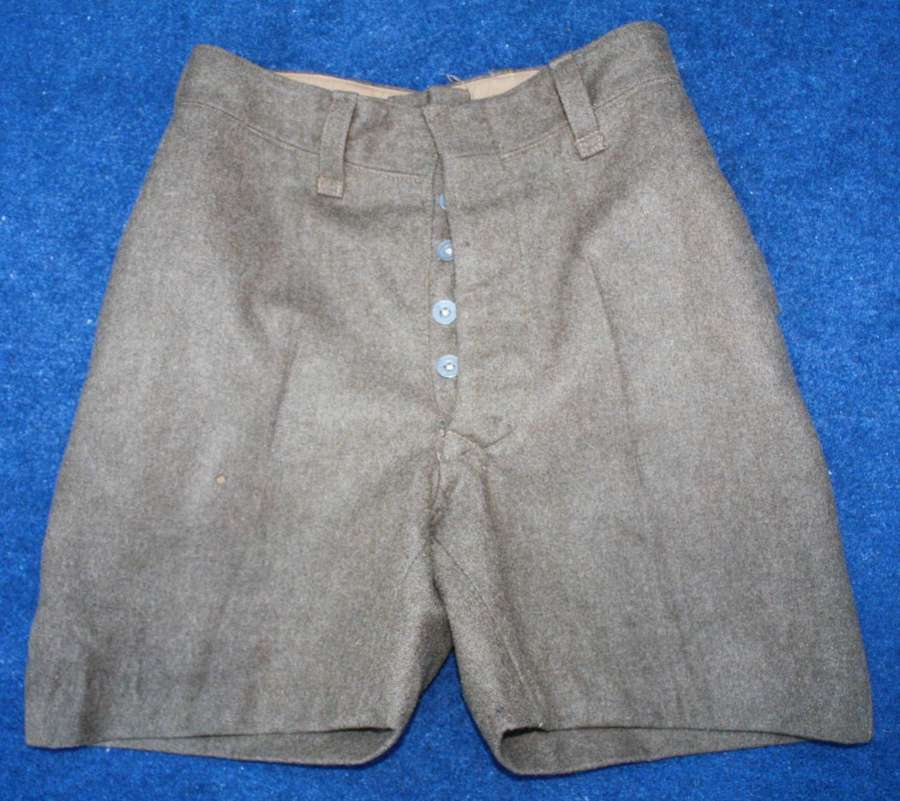 Rare WW1 British Army Khaki Wool Shorts