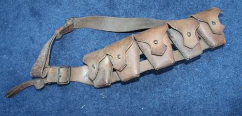 1915 Dated British Mounted Troops & Artillery Leather Bandolier.