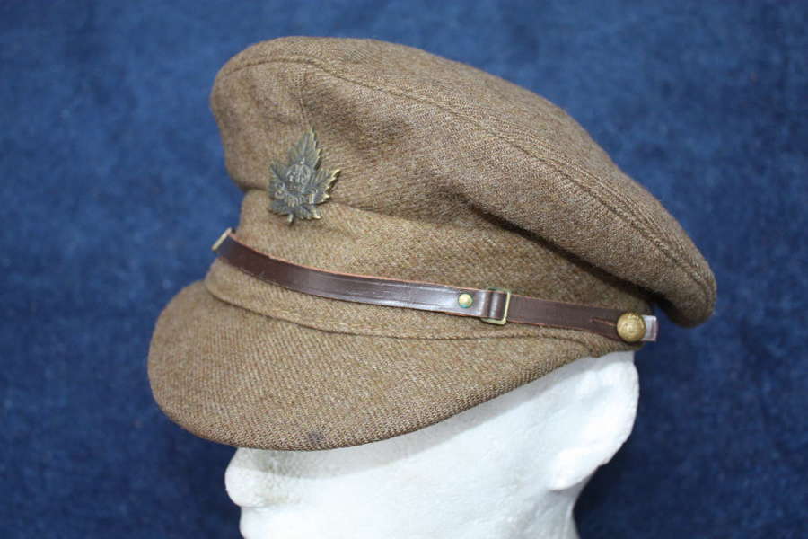 WW1 Canadian Army Pattern Khaki Other Ranks Cap. Moth free.Size 6 3/4.