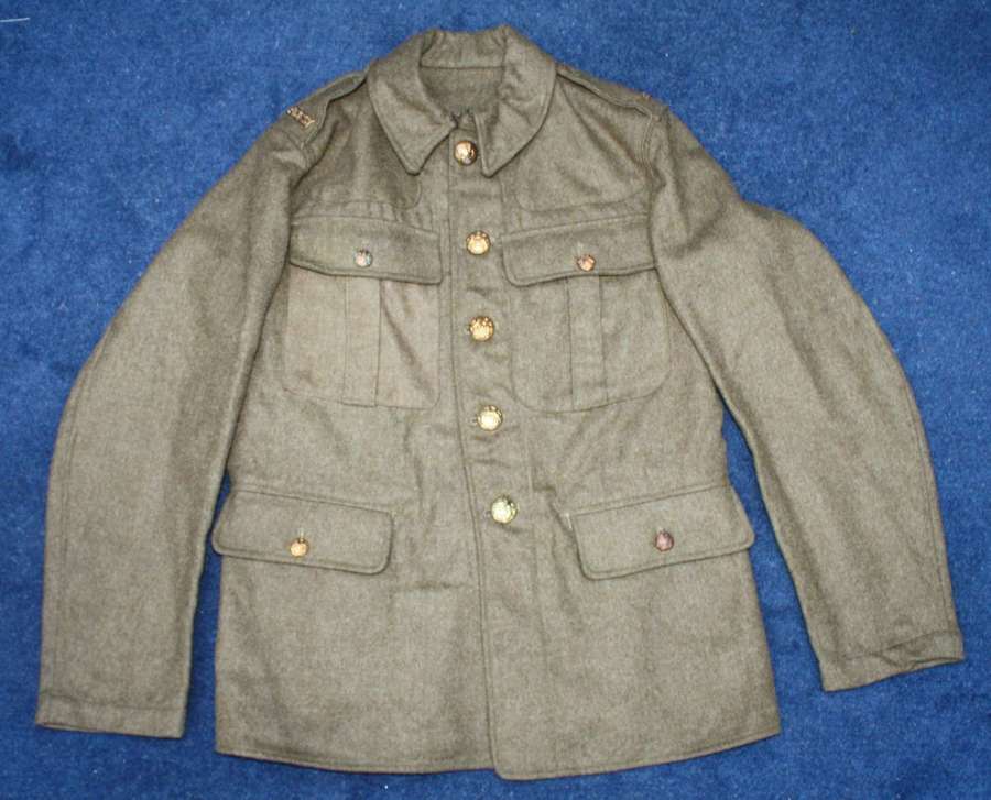 ORIGINAL WW1 BRITISH OTHER RANKS SERVICE DRESS KHAKI TUNIC A & SH.