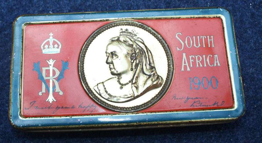 1900 Queen Victoria Boer War Chocolate Tin Gift to British Soldiers
