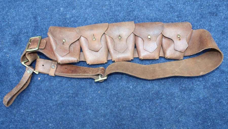 1916 Dated Australian made Leather 5 pouch Bandolier. Good Condition