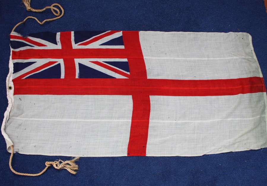 WW2 Royal Navy White Ensign Flag Cotton/Linen 53 x 27 inches approx.