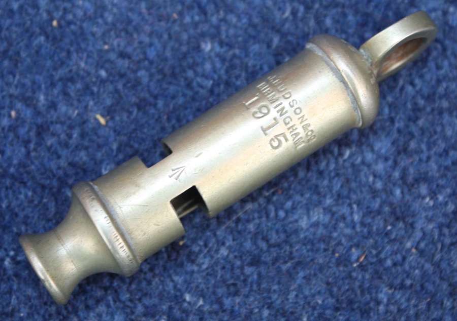 WW1 British Army Officers Whistle Dated 1915. Hudson of Birmingham