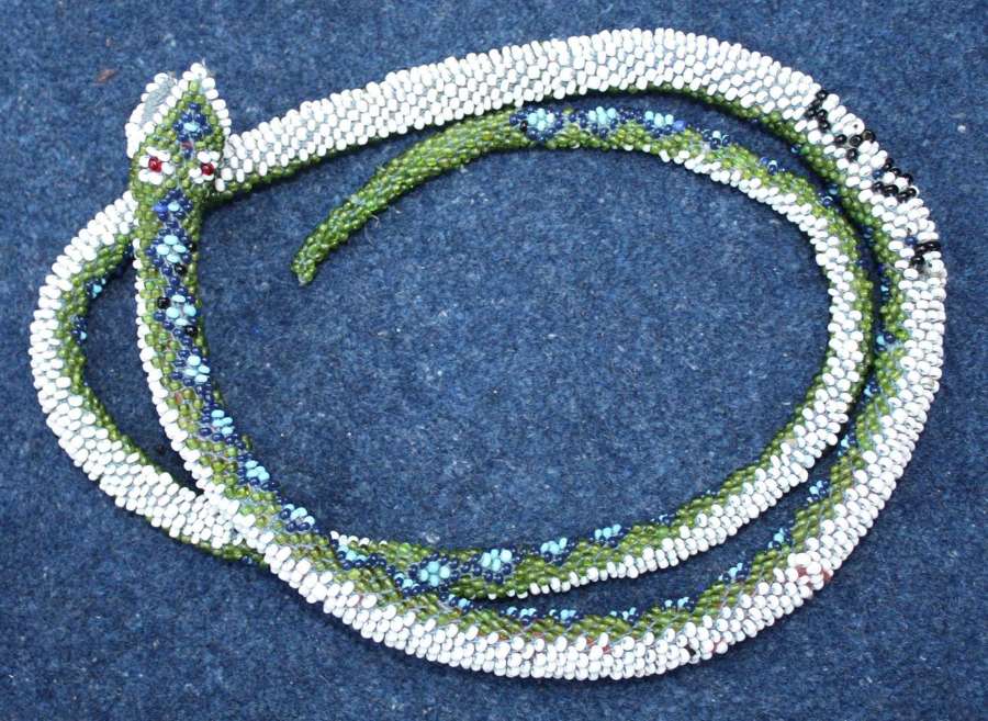 WW1 Turkish Ottoman Prisoner of War Bead Beadwork Snake 36 Inches 1917