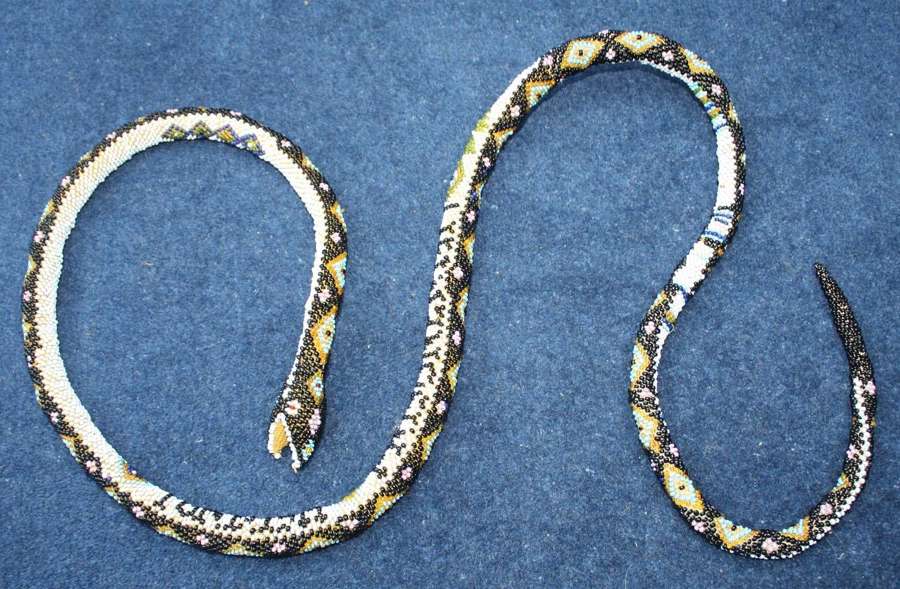 WW1 Turkish Prisoner of War Beadwork Snake. 1917. Measures 63 Inches
