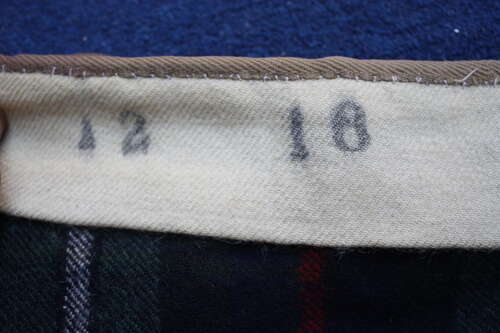 WW1 Other Ranks Seaforth Highlanders 1918 Kilt. WD stamp.