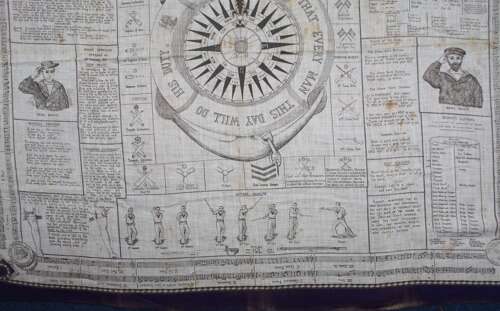 Rare Edward VII pre WW1 Royal Navy Fultons Instructional Hanky