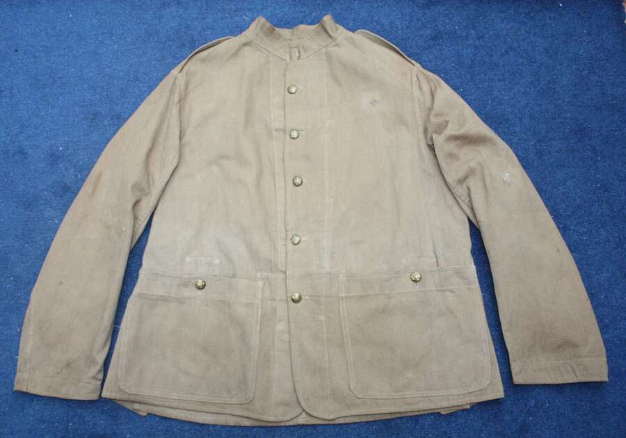 WW1 era British Army Khaki Drill Kings African Rifles. Queen Victorian Buttons.
