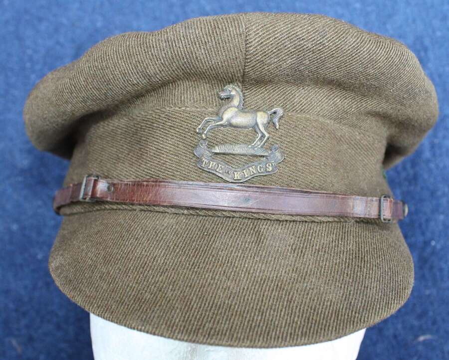 WW1 The Kings Liverpool Regiment officers cap. Unit insignia of the 7th battalion.