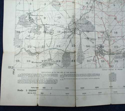 WW1 British Trench Map Scale 1:20,000 Corrected to 3-Sept-1916 Battle of Somme. 57 SW