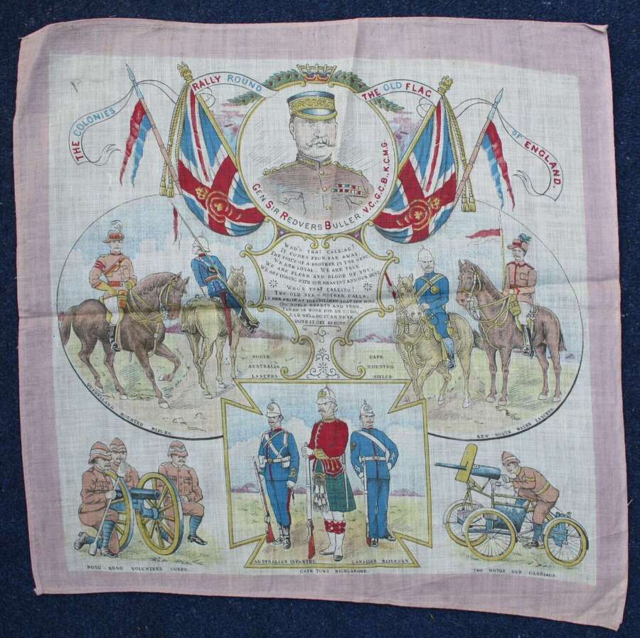 Boer War Patriotic Hanky in excellent condition. Clear colours.