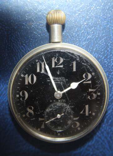 WW1 RFC aircraft cockpit watch. Air Ministry stamp to rear.
