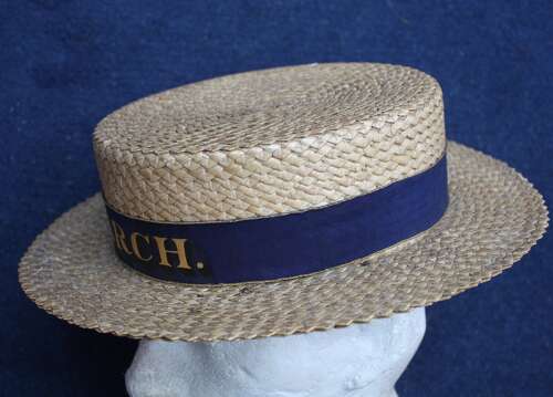 Victorian crown Royal Navy pattern Sennet Sraw Monarch Boater & Box