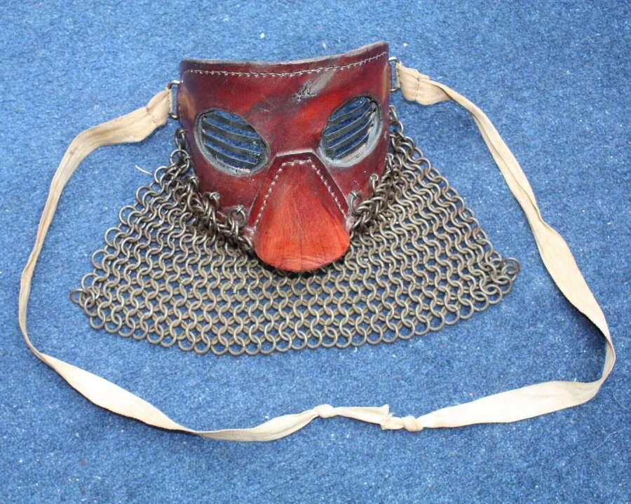 British Army WW1 Tank Corps Leather Face Mask